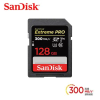 SanDisk 128GB SDXC Extreme Pro 300MB/s SD V90 8K UHS-II