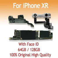 Original Motherboard for iPhone XR, Face ID, iOS System, Logic Board, 64GB, 128GB, 256GB