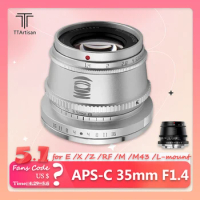 TTArtisan APS-C 35mm F1.4 Manual Focus Potrait Lens for Sony E Fujifilm XF Nikon Z Canon RF L M43 Mount