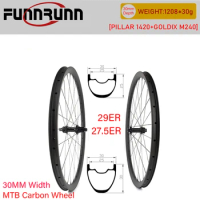 30mm Width 29/27.5ER MTB Bike Carbon Disc Wheelset Hookless Tubeless 25/30mm Depth Bicycle Wheels GOLDIX M240 28Hole Pillar1420