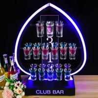 Luminous Led Wrought Iron Bullet Cup Holder Liquor Cocktail Champagne Bar KTV Display Rack Supplies