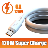 6A 120W Overbold USB Type C Super-Fast Charge Cable for Xiaomi Samsung Huawei Honor Fast Charing Wire Data Cord 0.25M 1M 1.5M 2M
