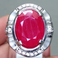 Cincin Batu Akik Natural Merah Delima Ruby Cutting