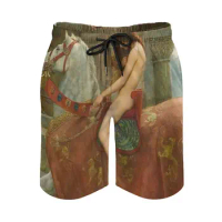 Lady Godiva-John Collier Print Swim Beach Board Shorts Swimsuit Loose Men's Trunks Breathable Feminist Feminism Famous