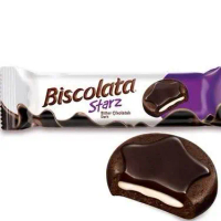 BISCOLATA STARZ dark , Bitter Chocolate Coated Biscuit Milk cream 88g {1PC , 3PCS , 6PCS}