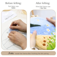 GATYZTORY DIY Wool Felting Painting With Embroidery Kit Flower Painting Handcraft Needle Felting Kit for Beginners Home Decor