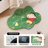 蠟筆小新浴室啜水地墊矽藻泥衛生間防滑墊門口腳墊淋浴房啜水地毯