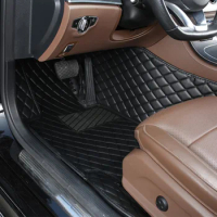 Car Floor Mat For Volkswagen Jetta Mk6 2012 2013 2014 2015 2016 2017 2018 Leather Diamond Carpet Woman Interior Auto Accessory