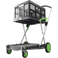 CLAX® Multi use Functional Collapsible carts | Mobile Folding Trolley | Shopping cart with Storage Crate | Platform Truck