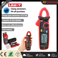 UNI-T UT210D UT210E Mini Digital Clamp Meter 200A AC DC Current Pliers Ammeter Voltage Voltmeter Professional Electrical Tester