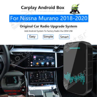 For Nissna Murano 2018 - 2020 Car Multimedia Player Android System Mirror Link Navi Map GPS Apple Carplay Wireless Dongle Ai Box