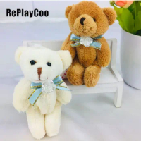 50/100PCSMini Teddy Bear Stuffed Plush Toys Small Bear Stuffed Toys 8cm pelucia Pendant Kids Birthday Gift Party Decor DMX018