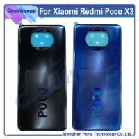 For Xiaomi Poco X3 NFC Battery Cover Back Glass Rear Door Housing Case POCO X3 Back Panel PocoX3 Battery Cover With Adhesive