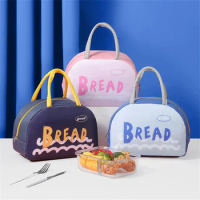 New Alphabet Print Thermal Lunch Bags For Children Kids Girls Storage Bento Lunchbox Food Bag Insulation Bags Picnic Cool Bag