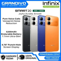 HP Infinix Smart 20 4/128GB Up to 8GB - Mediatek Helio G81 GARANSI RESMI INFINIX - GRANDIVO RAM 4/64