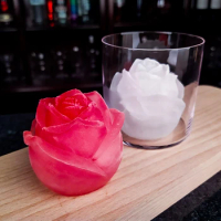 3D Silicone Rose Shape Ice Cube Maker Ice Cream Silicone Mold Ice Ball Maker Reusable Whiskey Cocktail Mould