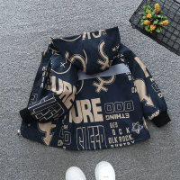 Dorila 110-160 Boys' Hooded Jackets Loose Printing Zipper Windbreak for 2-14 Yrs Old meryl hoker ves
