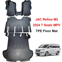 Car Interior Accessories TPE Floor Mat for For JAC Refine M3 2024 7 Seats MPV Durable TPE ECO Waterproof Rubber Trunk Mat