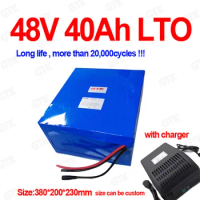 LTO 48V 40AH Lithium titanate battery pack with BMS 20S LTO battery for 48v 3000w Solar system bike scooter e kart +5A charge