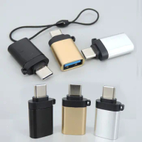 USB 3.0 Type-C OTG Adapter Type C USB C Male To USB Female Converter with hanging rope ring For USBC OTG Connector E1
