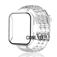 For Xiaomi Redmi watch 3 Active lite Case PC Glass Screen Protector Strap Clear Bracelet Band