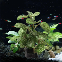 A CUTE  Silk Faux Underwater for Fish Tank Decor Realistic Artificial Plants Aquarium Plants Ficus T