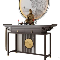 XL Solid Wood Altar Incense Burner Table Prayer Altar Table Incense Table Buddha Hall Buddha Niche