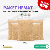 Paket Hemat Pollard Tongkat Emas 5 Kg (5 Bungkus x 1 Kg) – Dedak Gandum Halus Pakan Ternak