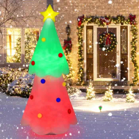 Costway 6.2 FT Inflatable Christmas Tree Blow-up Xmas Tree with Topper Star &amp; Lights