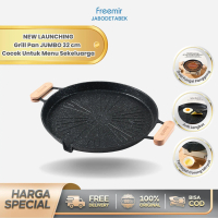 [BIG SALE] freemir 32 cm Grill Pan BBQ Hitam Wajan Anti Lengket Saluran Minyak Masak Sate Bakar-Baka