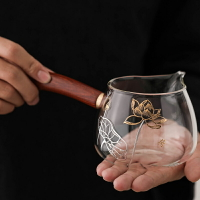 瓷牌茗玻璃公道杯加厚耐熱倒茶公杯高檔日式側把功夫茶分茶器茶具
