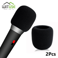 2023 New 2pcs Black Replacement Foam Cover Handheld Stage Microphone Windscreen Sponge Cover Karaoke  Microphone