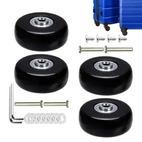 4pcs Mute Luggage Wheels Silent Wheels With Screws Universal Caster Replacement Mute Trolley Luggage Wheel Luggage Accessories