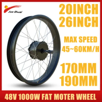 Fat Bike Hub Moter Wheel 48V 1000W Rear 20''26'' Brushless Gear Rear Opening Size170mm/190mm for Electric Fat Bike BMX Parts