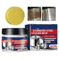 Stainless Steel Pan Cleaning Paste Powerful Oven Cleaner Kitchen Pot Cleaner 100g Polishing Stainless Steel Cream Powerful Oven