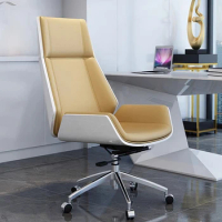 Ergonomic Leather Office Chair Throne Swivel Modern Luxury Office Chair Nordic Relaxing Wheels Silla Oficina Salon Furniture