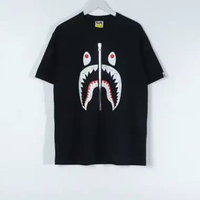 Kaos BAPE SHARK OUTLINE CAMO MULTI WHITE BLACK TSHIRT 100% ORIGINAL XL