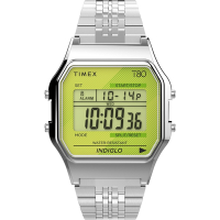 TIMEX 天美時  T80電子錶 (銀x綠 TXTW2V19300)