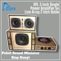 Paket Komplit Sound System Miniatur Siap Bunyi SPL 3 Inch & Speaker Line Array 2 Inch Double dengan 