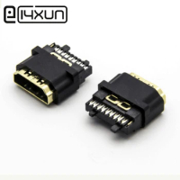 1pcs HDMI 19P Gold Plated Female jack Digital HD Connector With Cover Network set - top box Plugs Repair Parts