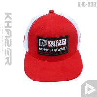 KHAZER TOPI Trucker RED WHITE RACING GEAR KEKINIAN UNISEX / Topi Snapback Pria Premium Classic Snapb