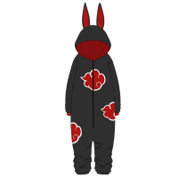 Naruto plush pajamas, Akatsuki, Uchiha Itachi red cloud, suitable for autumn and winter, home wear, 