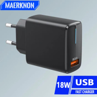 QC 18W USB Charger Fast Charging For Samsung Galaxy S21 S22 S23+ Quick Charge Wall Charger Adaptor For Xiaomimi Huawei iPhone 14