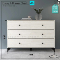 Synergy House Emory 6 Chest Drawer Clothes Storage - 3 Color (2.6ft) / Almari Baju - Clothes Storage