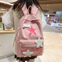 Original Design Backpack Versatile Japanese Cute Girl School Bag Pentagram Backpack College Student 