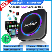 iHeylinkit Qualcomm 6115 Android 13 Ai Box CarPlay Wireless Android Auto 8+128GB Support Google Play 4G LTE SmartLink GPS