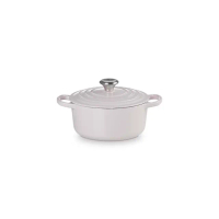 【Le Creuset】典藏琺瑯鑄鐵鍋圓鍋 20 cm(柔粉紫- 鋼頭-內鍋白)