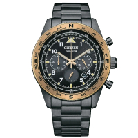 【CITIZEN 星辰】光動能航空計時手錶-黑(CA4556-89E)