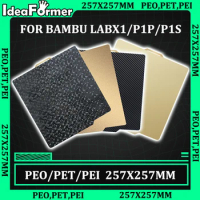 PEO PET PEI 257x257mm Build Plate For Bambu Lab X1 P1P Spring