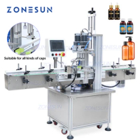 ZONESUN Pneumatic Pump Lug Ropp Screw Automatic Bottle Capping Machines Plastic Bottle Alcohol hydrogen peroxide ZS-XG16